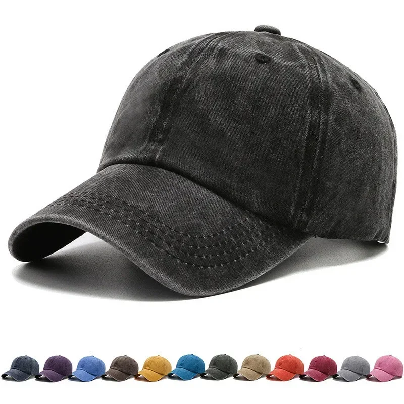 Damska Męska Bawełniana Modna Czapka Bejsbolówka Snapback Jednolita Jesienno-Zimowa Czapka Outdoorowa Prosta…