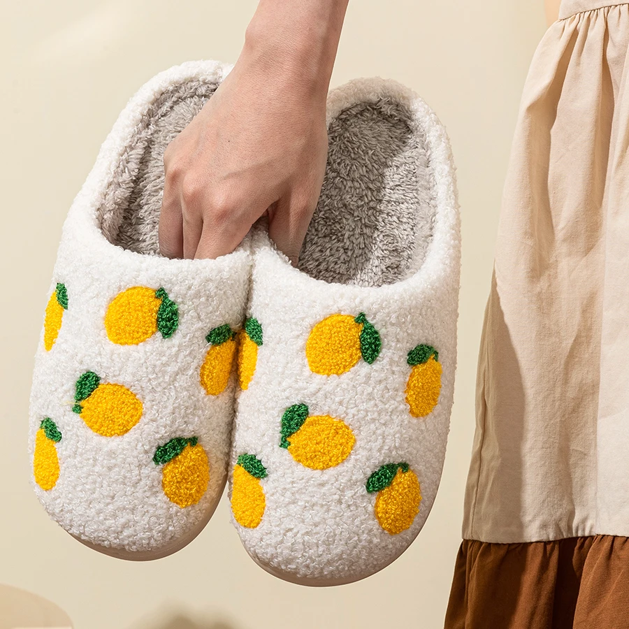 Damskie kapcie bawełniane zimowe cytrynowe owoce w stylu kreskówki kryty antypoślizgowa miękka podeszwa moda… Damskie kapcie bawełniane zimowe cytrynowe owoce w stylu kreskówki kryty antypoślizgowa miękka podeszwa moda…