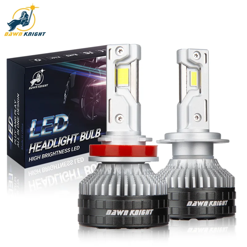 DAWNKNIGHT K9C Pro H7 H4 H11 Lampa Led Większa miedziana rura Światła Led H1 HB3 9005 HB4 9006 12V Do…