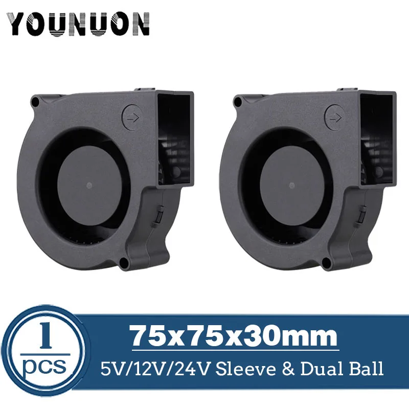DC 5V 12V 24V 75mm x 30mm odśrodkowy wentylator dmuchawy 7530 7.5cm podwójna piłka Turbo wentylator chłodnicy… DC 5V 12V 24V 75mm x 30mm odśrodkowy wentylator dmuchawy 7530 7.5cm podwójna piłka Turbo wentylator chłodnicy…