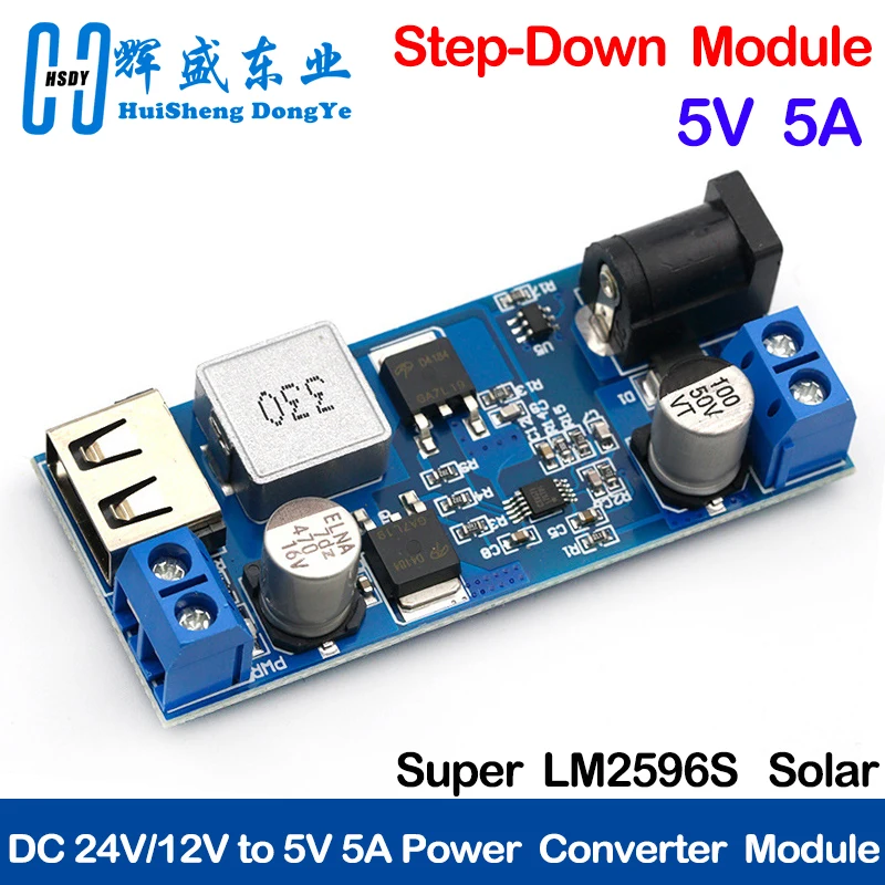 DC-DC 24V/12V do 5V 5A Step Down Power Supply Buck Converter Replace LM2596S Regulowany moduł ładowania USB…