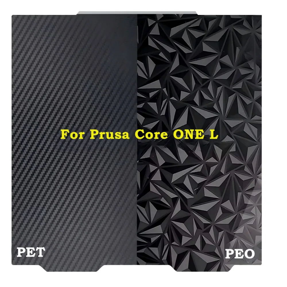 Diamond PEO+Carbon Fiber PET Build Plate For Prusa Core ONE L 3D Printer 305x321mm Double Sided Printing… Diamond PEO+Carbon Fiber PET Build Plate For Prusa Core ONE L 3D Printer 305x321mm Double Sided Printing…