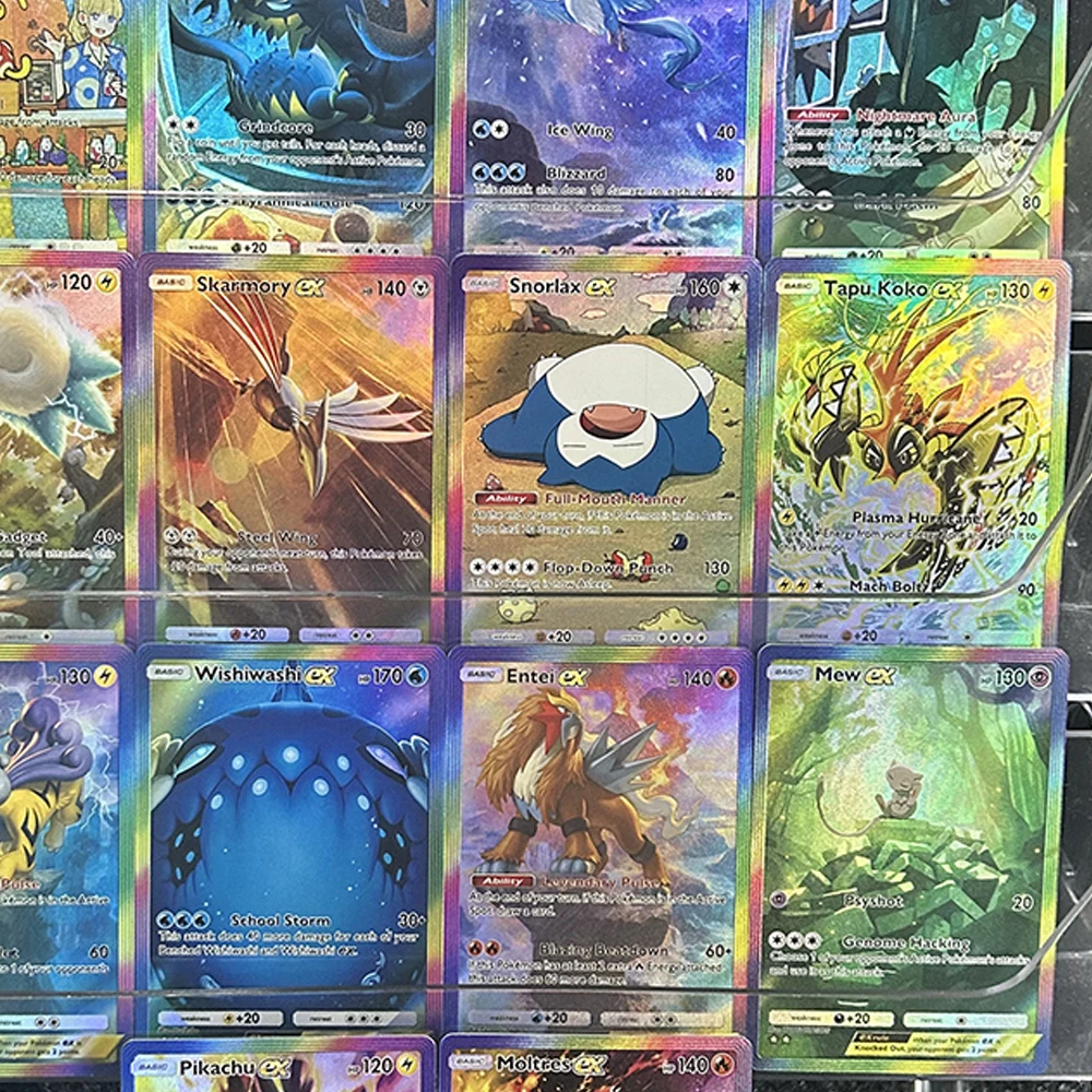 DIY Anime PTCG Kolekcja Kart Kieszonkowych Angielskie Snorlax Raikou Entei Mew Tapu Koko Karty z Efektem… DIY Anime PTCG Kolekcja Kart Kieszonkowych Angielskie Snorlax Raikou Entei Mew Tapu Koko Karty z Efektem…