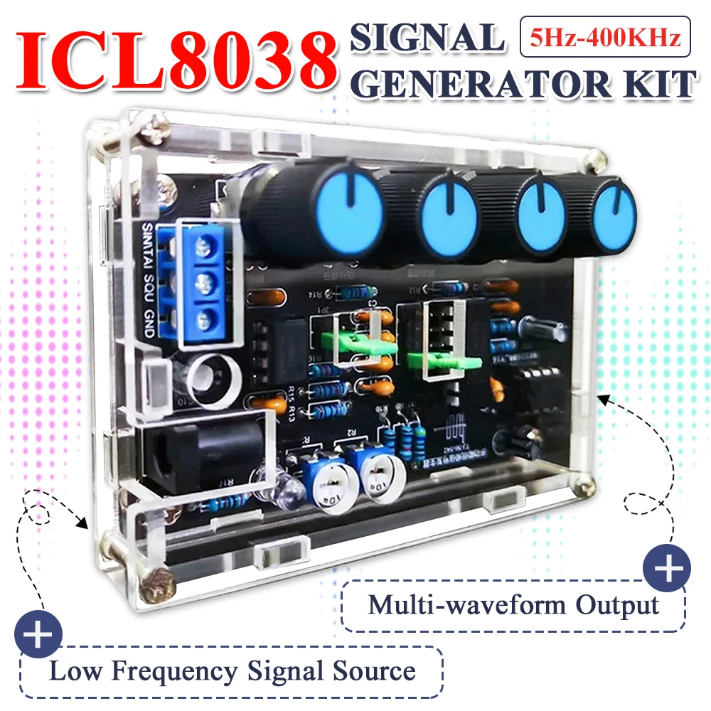 DIY ICL8038 wielofunkcyjny generator sygnału niskiej częstotliwości 5 Hz-400 kHz wielo-falowy DIY projekt…