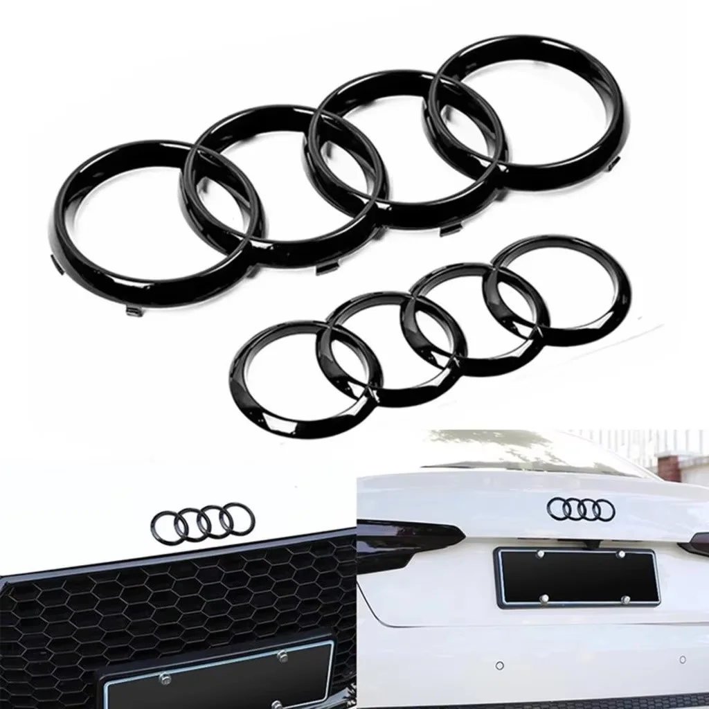 Dla Audi A3 A4 A5 A6 A7 Q2 Q3 Q5 Q8 TT ABS Czarny Kaptur Przednia Maskownica Grill Tylny Emblemat Logo…