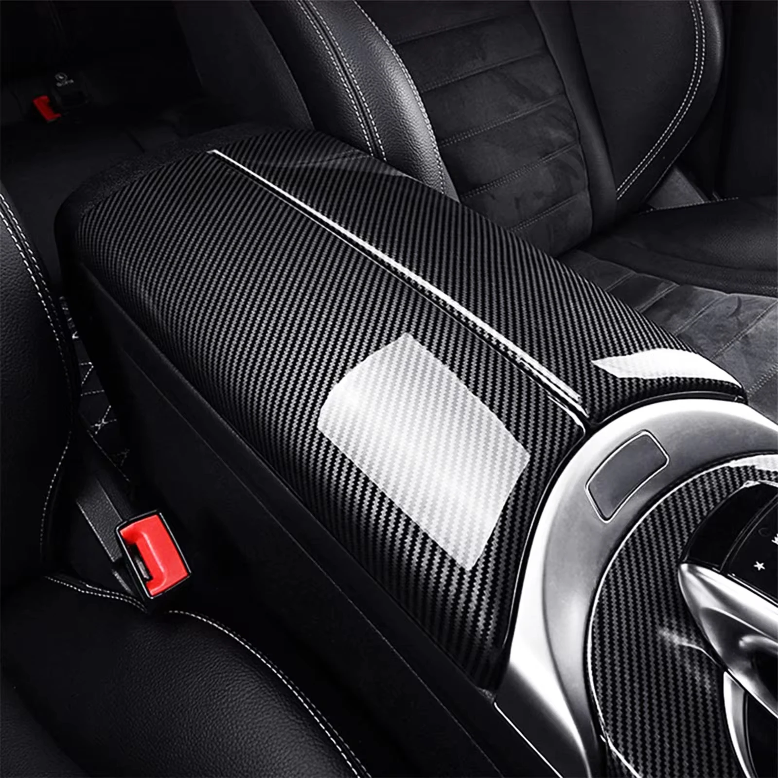Dla Mercedes-Benz C E Glc Class W205 W213 X253 Abs Carbon Fiber Color Car Interior Center Armrest Box Trim… Dla Mercedes-Benz C E Glc Class W205 W213 X253 Abs Carbon Fiber Color Car Interior Center Armrest Box Trim…