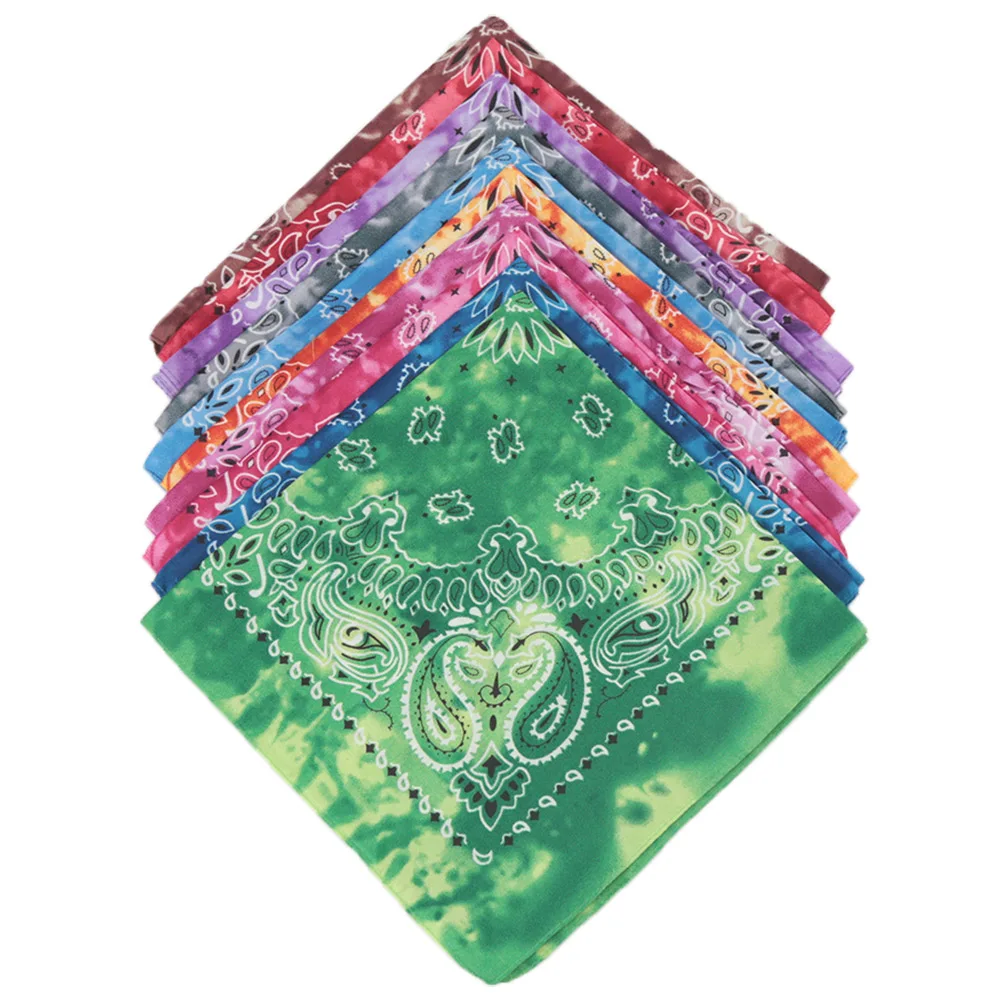 Dla mężczyzn/kobiet chustka Hip-Hop Paisley bandany szalik na szyję Punk Tie-dye sportowe nakrycia głowy…