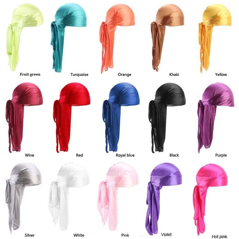 Długi jedwabny szalik muzułmański Turban Doo Rag Pirate Hat Durag Chemo Caps Skull Hat Nakrycia głowy 18… Długi jedwabny szalik muzułmański Turban Doo Rag Pirate Hat Durag Chemo Caps Skull Hat Nakrycia głowy 18…