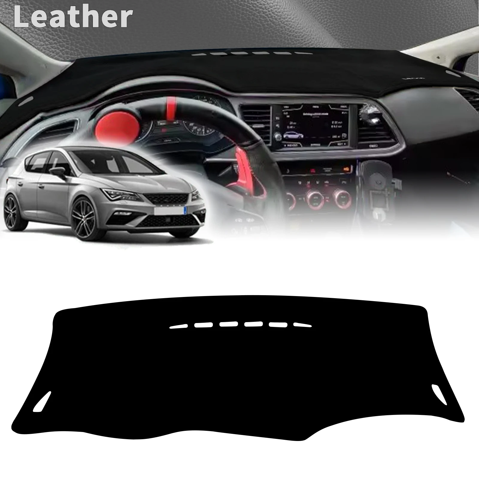 do Seat Leon 2013-2018 2019 2020 5F MK3 3 generacji Pokrowiec na deskę rozdzielczą samochodu, mata… do Seat Leon 2013-2018 2019 2020 5F MK3 3 generacji Pokrowiec na deskę rozdzielczą samochodu, mata…