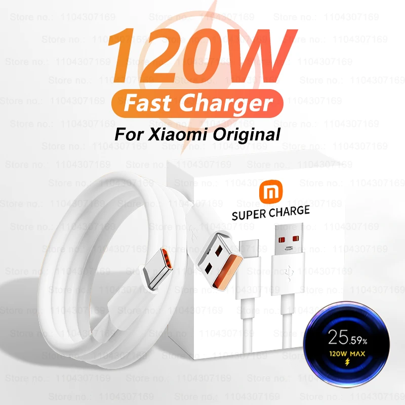 Do XIAOMI Oryginalny kabel USB do szybkiego ładowania Turbo 120W mi 15 Pro 14 13 12 11 6A 67W Kabel do…