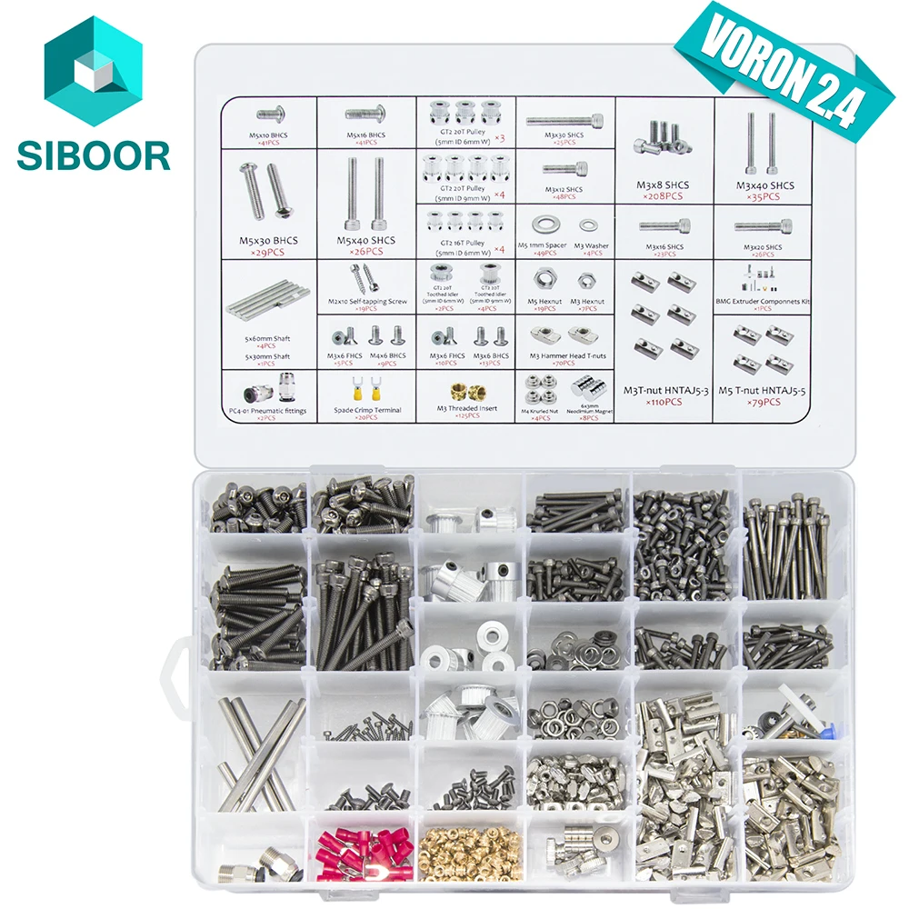 Drukarka 3D V2.4 R2 DIY Project Elementy złączne Śruby Nakrętki Pełny zestaw Voron 2.4 Trident Śruby do… Drukarka 3D V2.4 R2 DIY Project Elementy złączne Śruby Nakrętki Pełny zestaw Voron 2.4 Trident Śruby do…