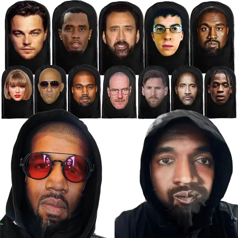 Drukowana w 3D elastyczna siateczkowa maska na całą twarz, symulacja Kanye’a i Kobe’a, nakrycie głowy, maska…