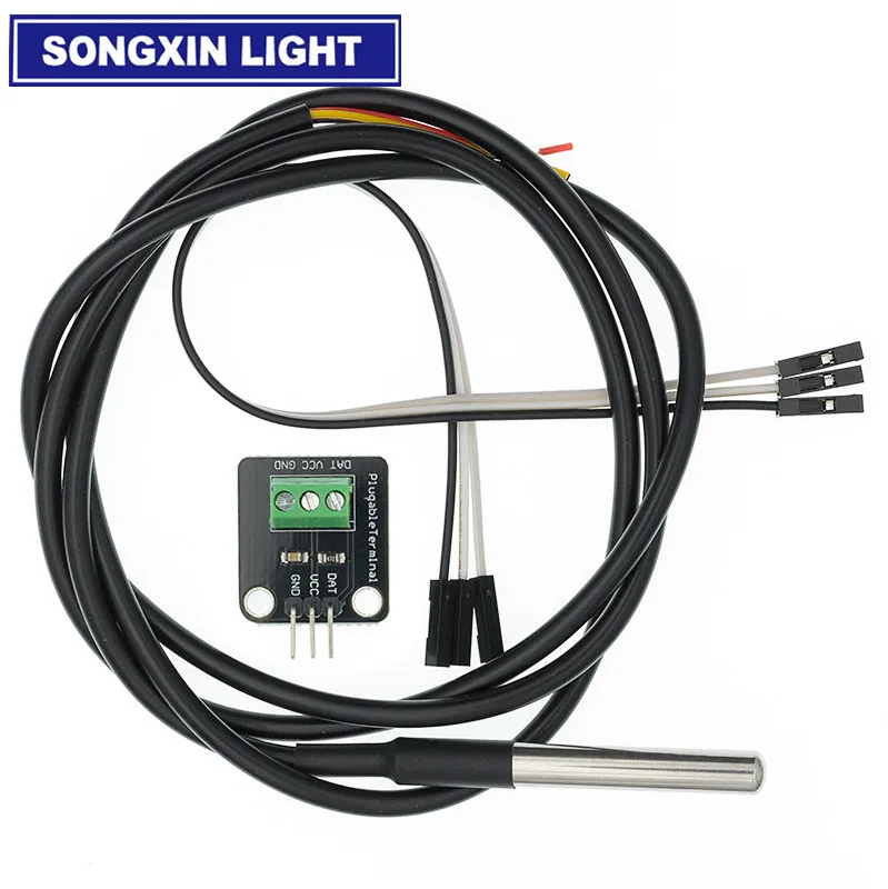 DS18B20 zestaw modułu czujnika temperatury wodoodporny 100CM cyfrowy kabel czujnika sonda ze stali nierdzewnej… DS18B20 zestaw modułu czujnika temperatury wodoodporny 100CM cyfrowy kabel czujnika sonda ze stali nierdzewnej…