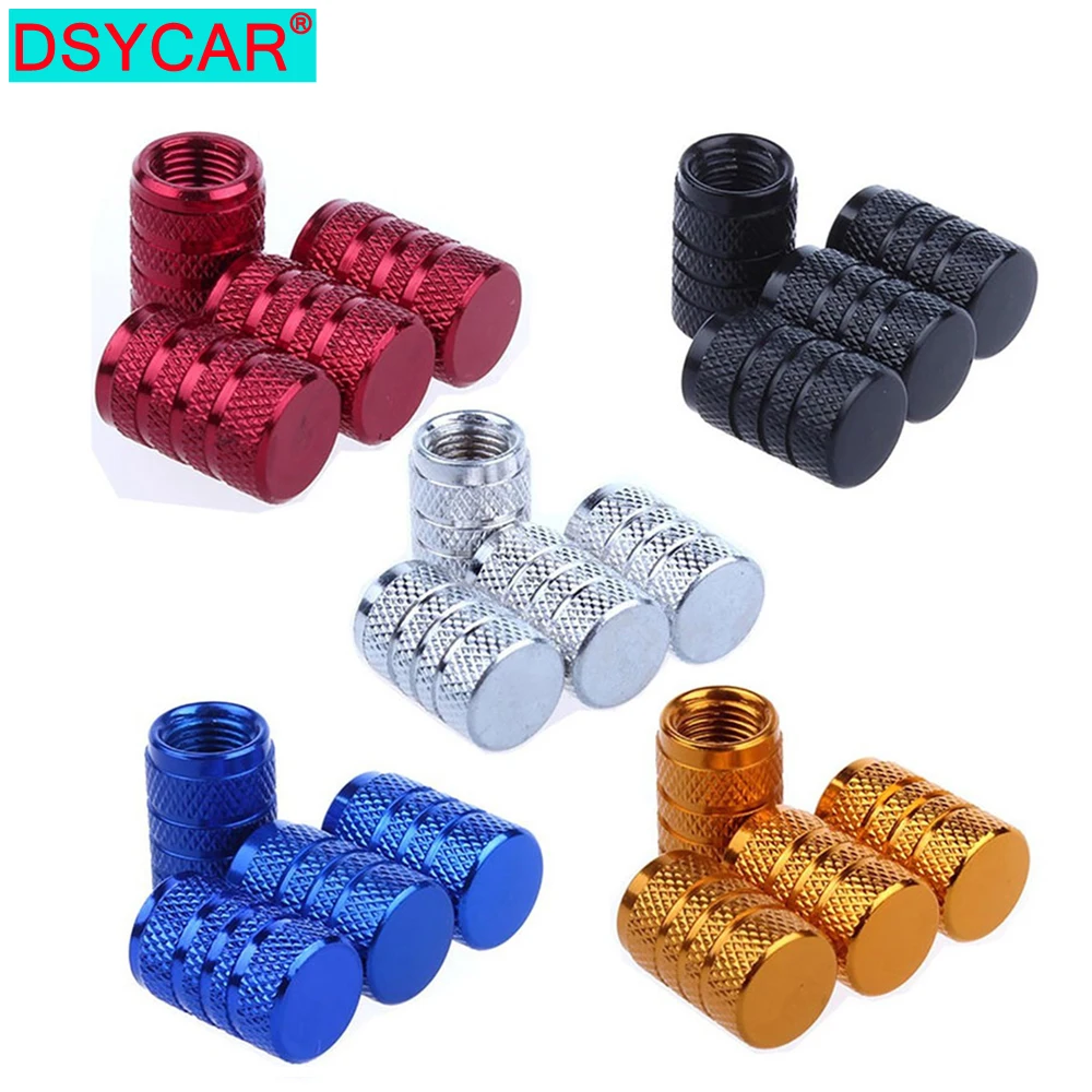 DSYCAR 4 sztuk srebrny samochód zawór opony pnie Cap radełkowanie styl zawór opony nakrętka zaworu aluminium… DSYCAR 4 sztuk srebrny samochód zawór opony pnie Cap radełkowanie styl zawór opony nakrętka zaworu aluminium…