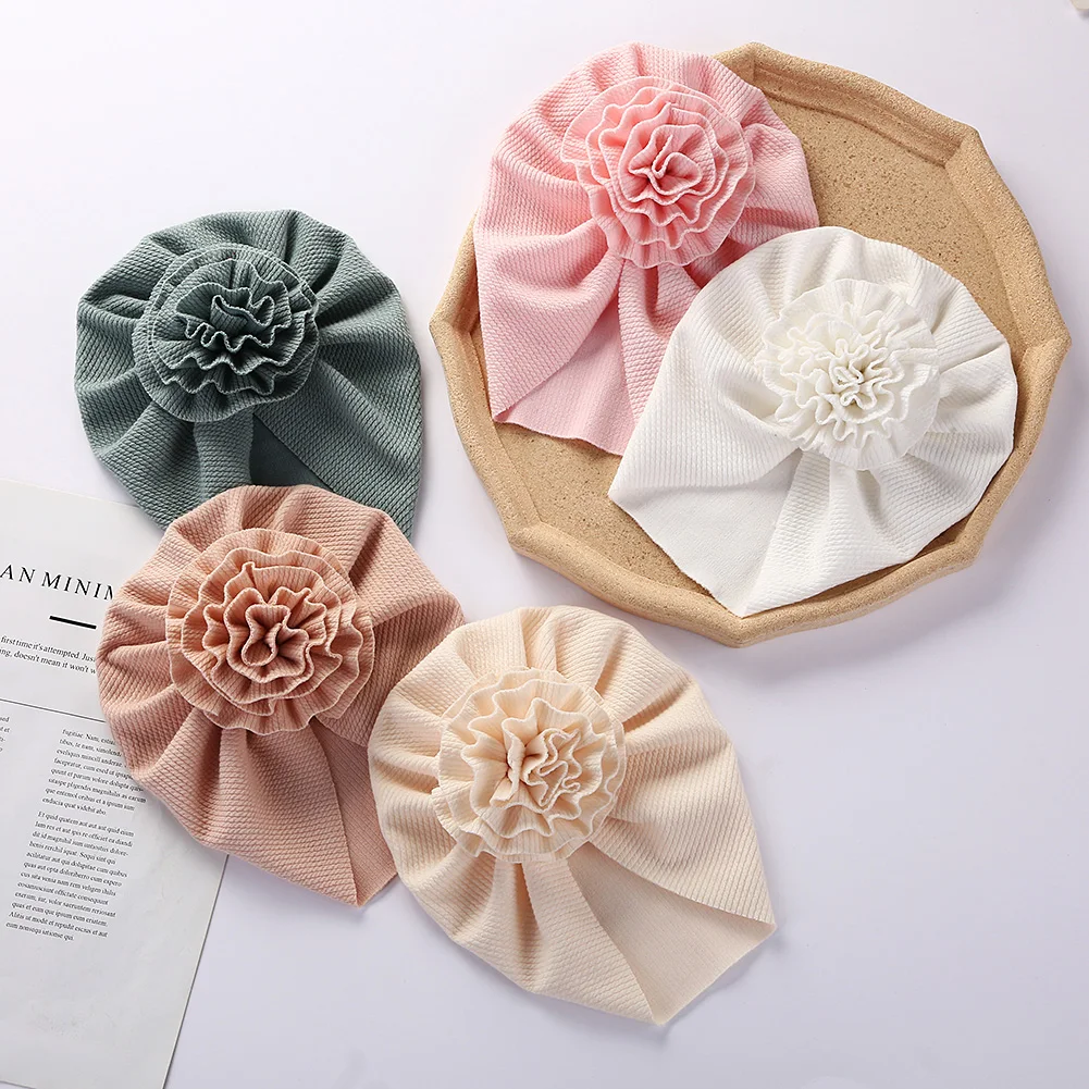 Duży kwiatowy kwiat prążkowany turban czapki dziecięce Topknot bawełniana czapka maluch chłopiec dziewczyna… Duży kwiatowy kwiat prążkowany turban czapki dziecięce Topknot bawełniana czapka maluch chłopiec dziewczyna…