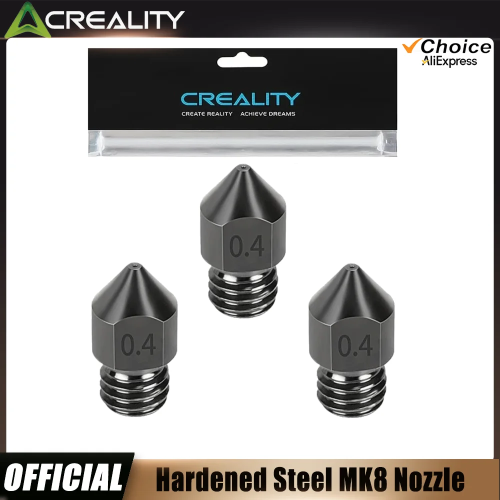 Dysza Creality MK8 ze stali hartowanej 0,4 mm, odporna na wysokie temperatury i zużycie do dysz drukarek 3D… Dysza Creality MK8 ze stali hartowanej 0,4 mm, odporna na wysokie temperatury i zużycie do dysz drukarek 3D…
