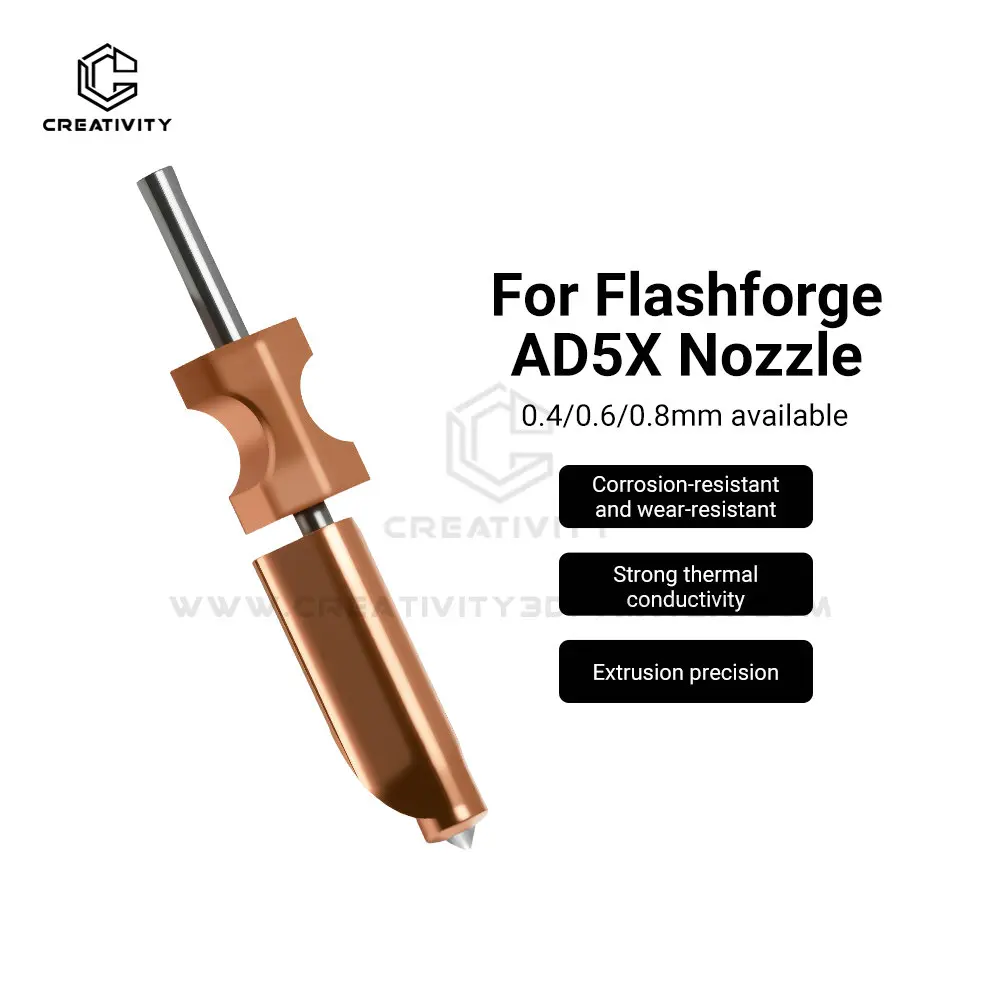 Dysze bimetaliczne ze stali hartowanej Flashforge AD5X 0.4/0.6/0.8mm Nowe, ulepszone, odłączane dysze Części… Dysze bimetaliczne ze stali hartowanej Flashforge AD5X 0.4/0.6/0.8mm Nowe, ulepszone, odłączane dysze Części…