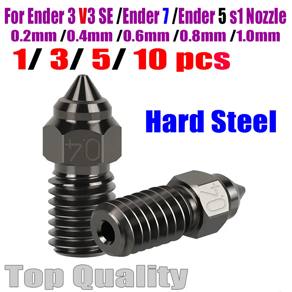 Dysze do Ender 3 V3 SE 0.2 0.4 0.6 0.8 1.0mm, szybkie dysze ze stali hartowanej do Ender 7/Ender 5 S1, części… Dysze do Ender 3 V3 SE 0.2 0.4 0.6 0.8 1.0mm, szybkie dysze ze stali hartowanej do Ender 7/Ender 5 S1, części…