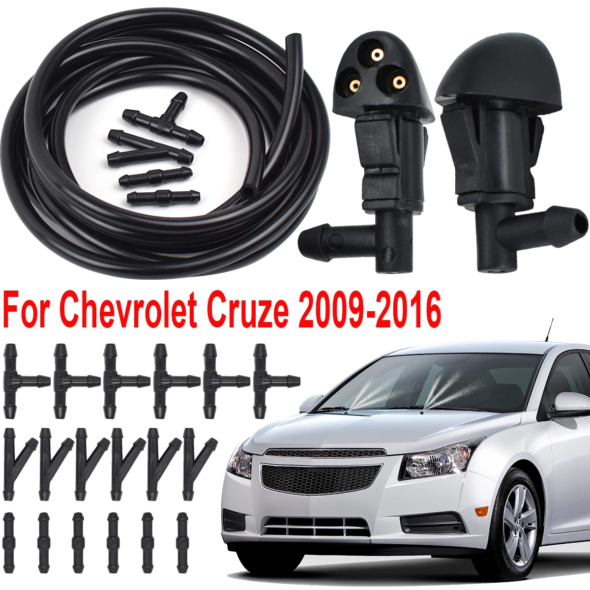 Dysze spryskiwaczy do Chevrolet Cruze 2009-2016, 3 otwory, zestaw dysz spryskiwaczy wycieraczek samochodowych…