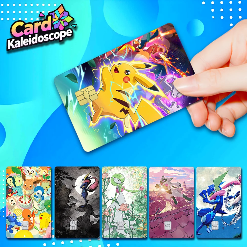 【S15】 Ilustracja karty kolekcjonerskiej PTCG ‌ Naklejki na karty kredytowe z motywem Pokemonów, do dekoracji…