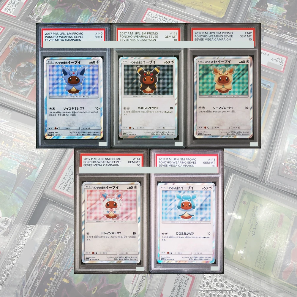 Eevee w poncho MEGA CAMPAIGN Promo DIY Proxy Karta Kolekcjonerska PTCG 141/SM-P 2017 Japońska Karta GEM MT10… Eevee w poncho MEGA CAMPAIGN Promo DIY Proxy Karta Kolekcjonerska PTCG 141/SM-P 2017 Japońska Karta GEM MT10…