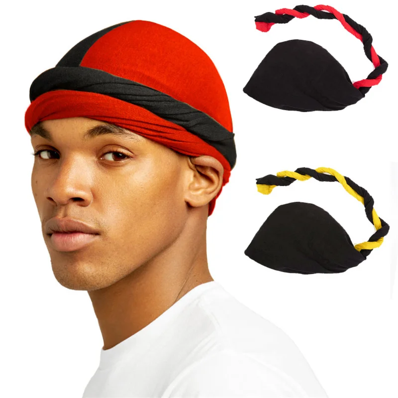 Elastyczny podwójny kolor Turban Durag dla mężczyzn satynowa podszewka chustka Headwrap czapki patchworkowy… Elastyczny podwójny kolor Turban Durag dla mężczyzn satynowa podszewka chustka Headwrap czapki patchworkowy…