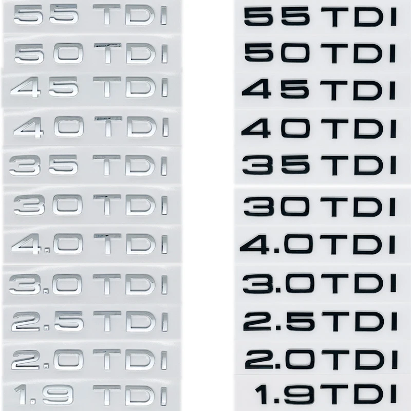 Emblemat 3D ABS do Audi 2.0TDI 2.5TDI 3.0TDI 35/40/45/50TDI – pasuje do A1 A3 A4 A5 A6 A7 A8 Q2 Q3 Q5 Q7…