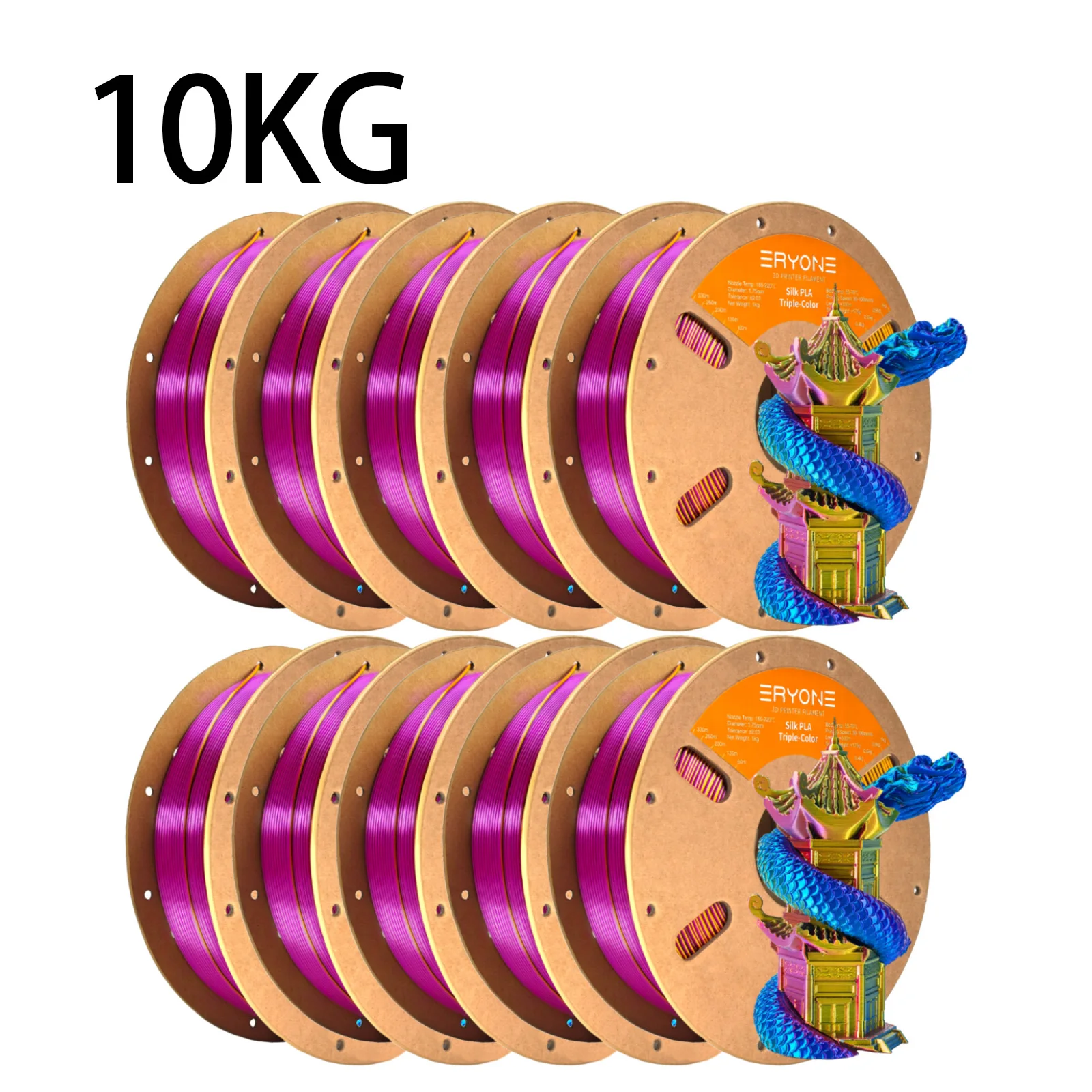 ERYONE 10KG Trójkolorowy Filament Silk PLA Premium do Druku 3D, Wielka Wyprzedaż, Dostępne Wielokolorowe… ERYONE 10KG Trójkolorowy Filament Silk PLA Premium do Druku 3D, Wielka Wyprzedaż, Dostępne Wielokolorowe…