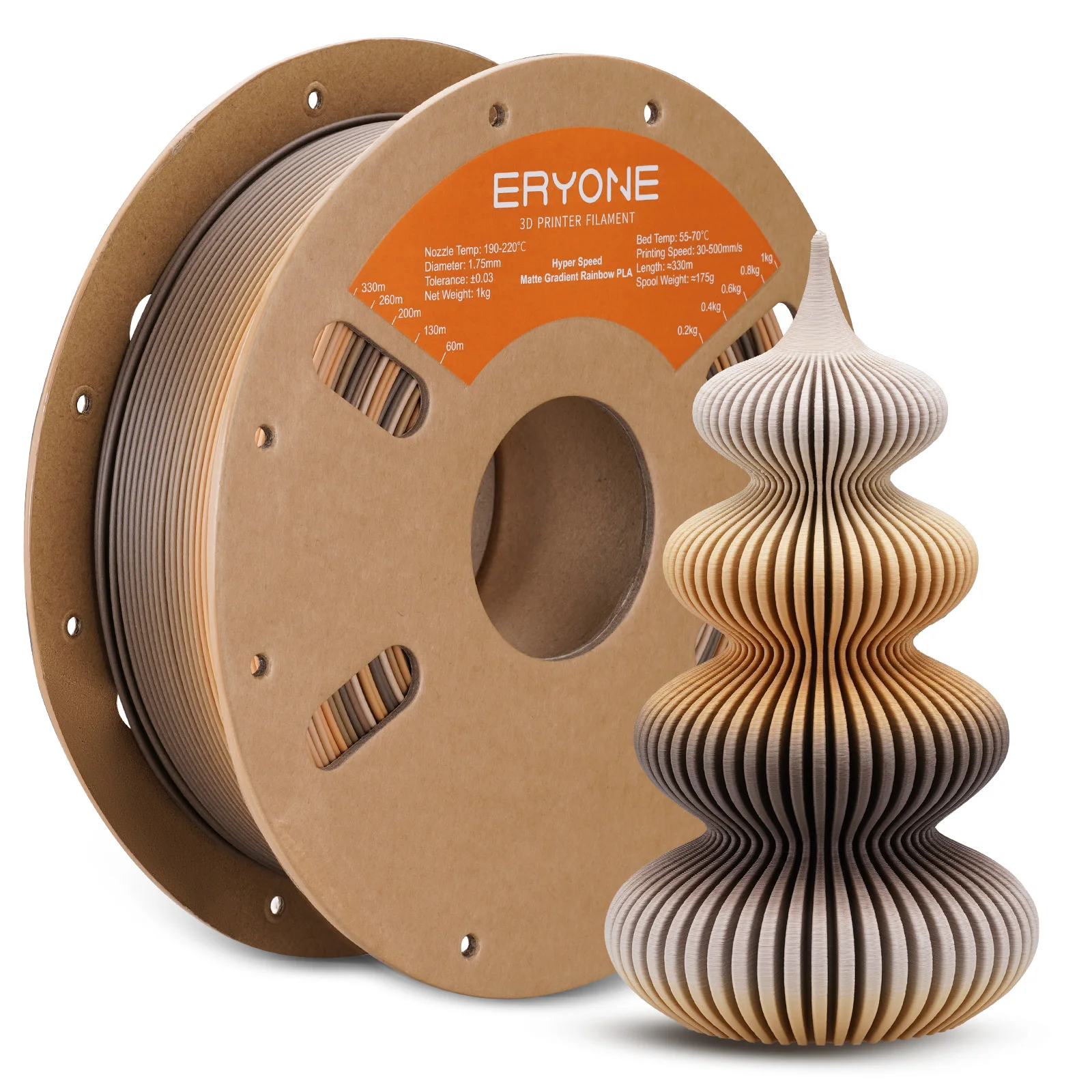 ERYONE 1KG Hyper Speed Matte Gradient Rainbow PLA Filament 1.75mm do druku 3D, Maksymalna prędkość druku… ERYONE 1KG Hyper Speed Matte Gradient Rainbow PLA Filament 1.75mm do druku 3D, Maksymalna prędkość druku…