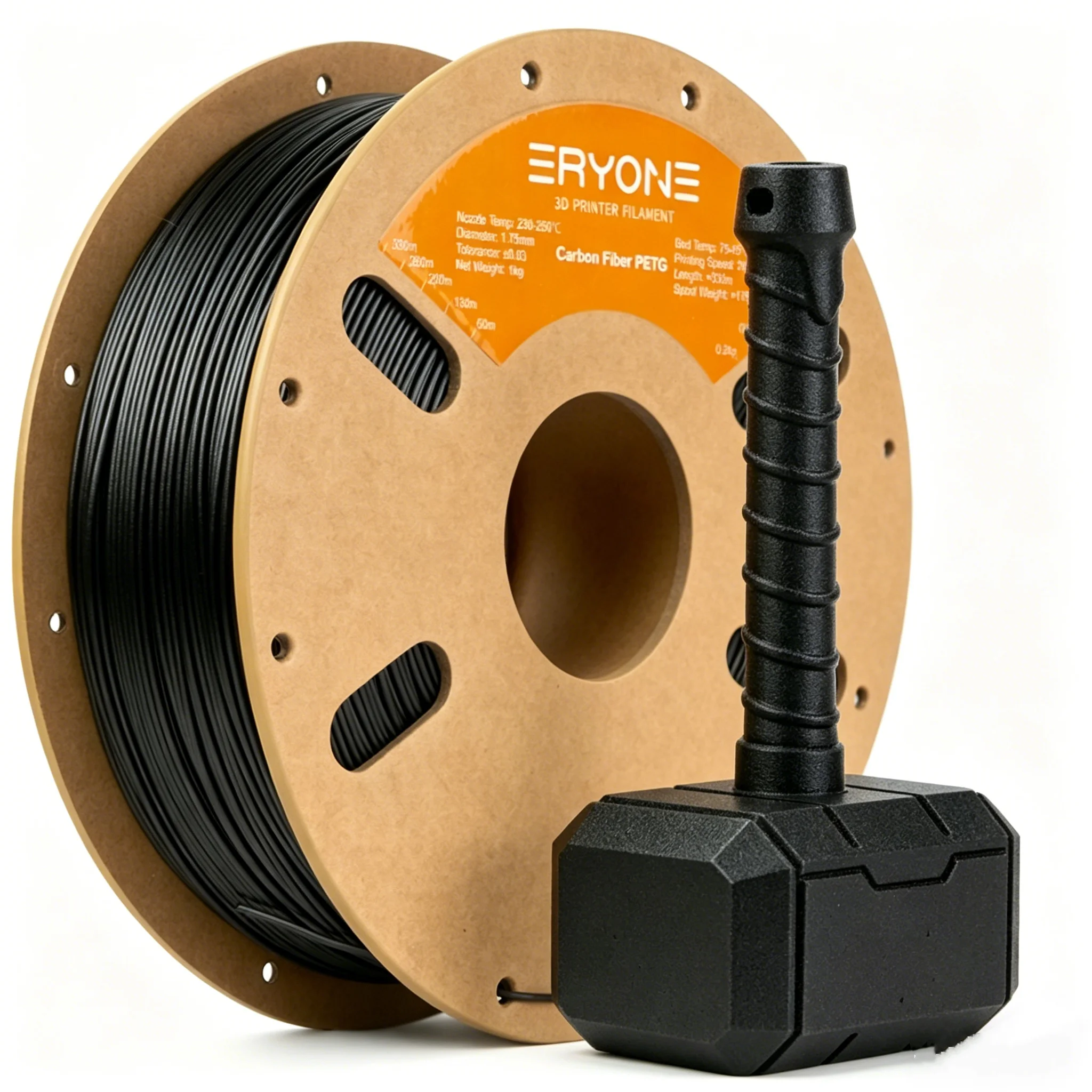 Eryone 1KG PETG Filament z włóknem węglowym 1.75mm, 15% CF, wysoka sztywność, filament do drukarek 3D…