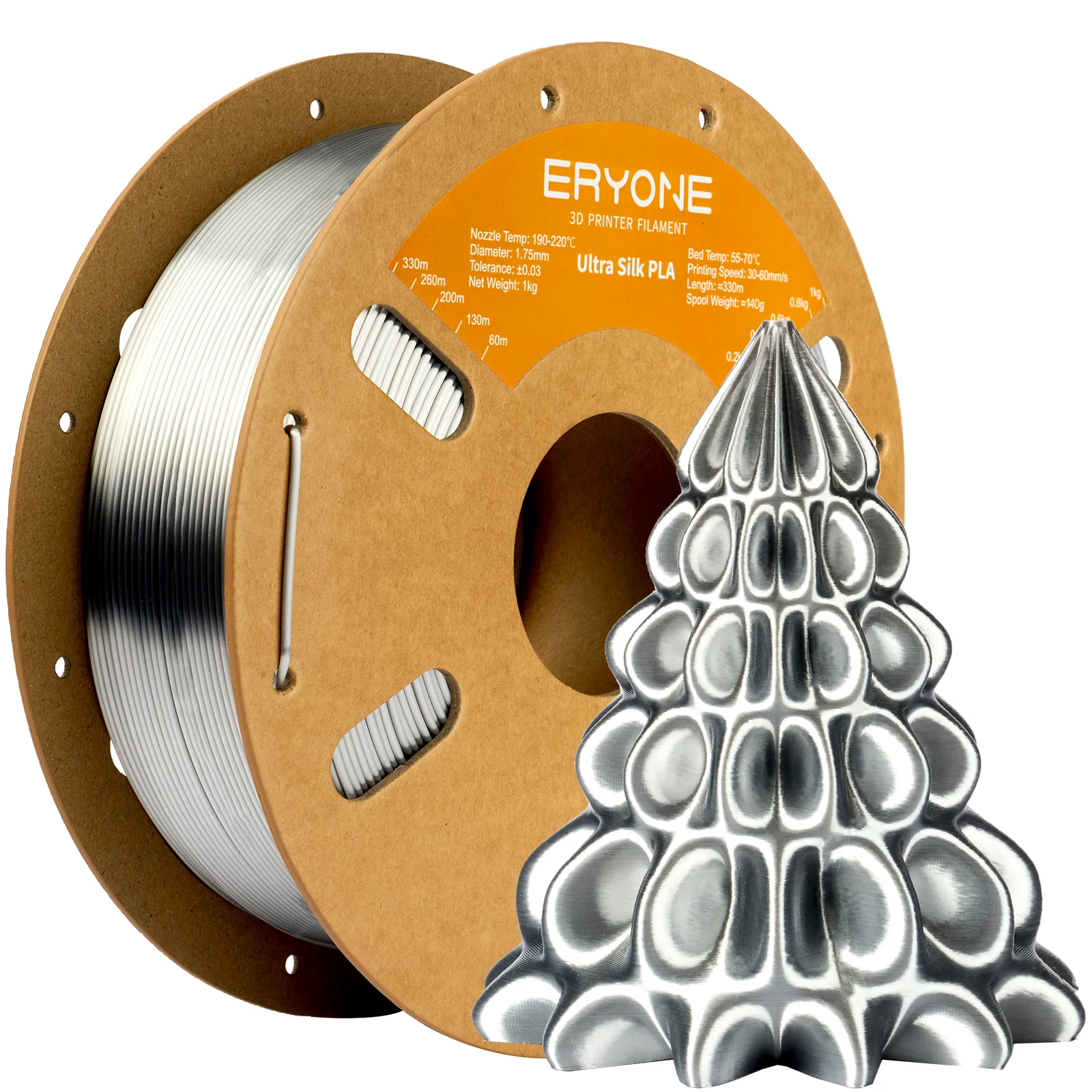 ERYONE 1KG Ultra-Silk PLA Filament do drukarek 3D 1.75mm, Jedwabisty, błyszczący wykończenie, Gładka, lśniąca…