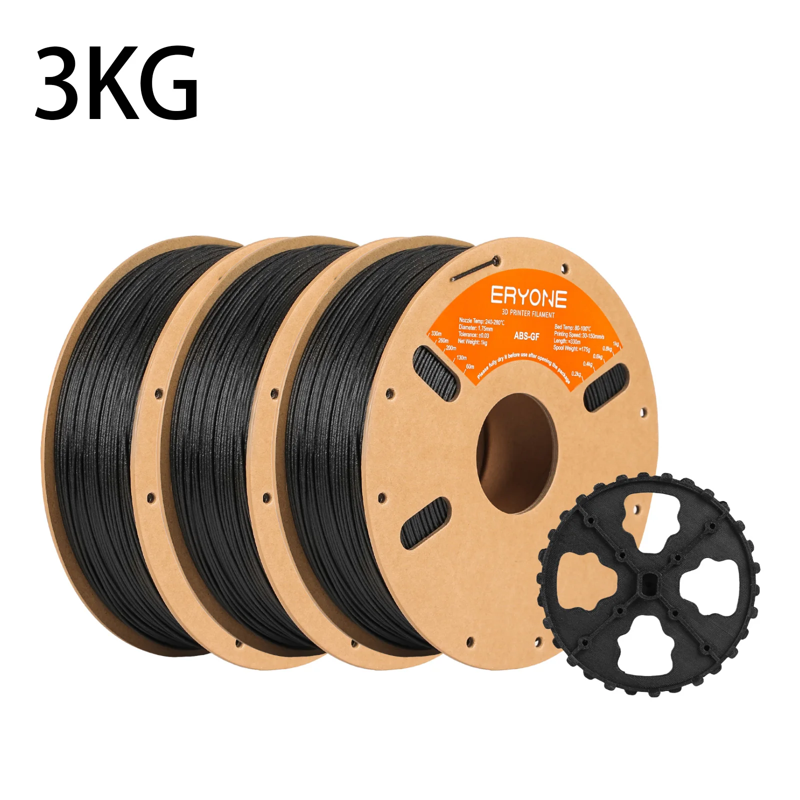 ERYONE 3KG Filament ABS Wzmocniony Włóknami 1.75mm, Filament do Drukarek 3D z Włóknami Węglowymi i Szkła…