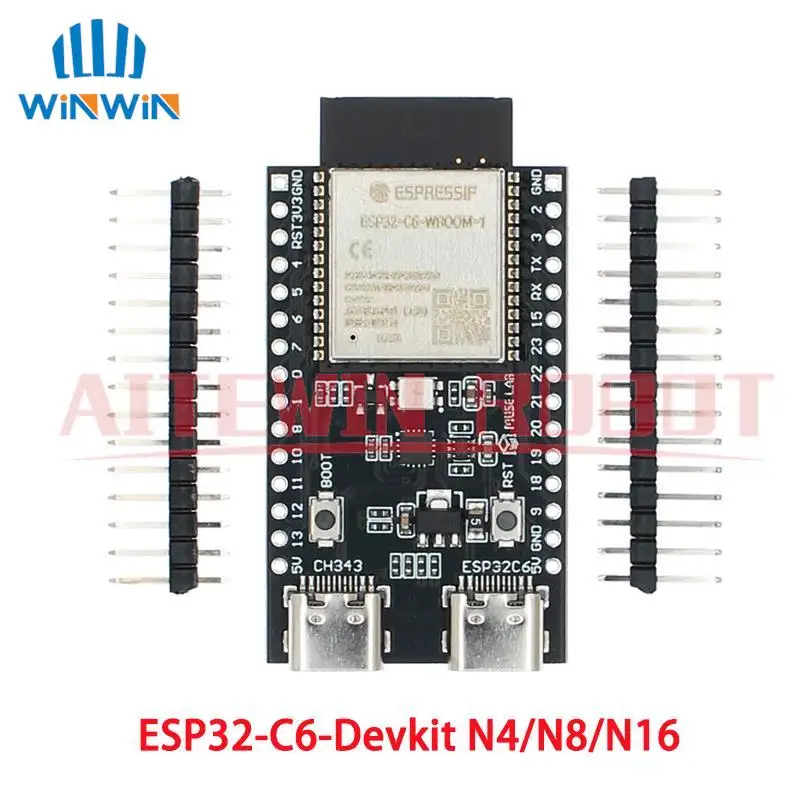 ESP32 ESP32-C6 WiFi + Bluetooth Internet rzeczy podwójna płyta rozwojowa typu C płyta główna ESP32-C6-DevKit C… ESP32 ESP32-C6 WiFi + Bluetooth Internet rzeczy podwójna płyta rozwojowa typu C płyta główna ESP32-C6-DevKit C…