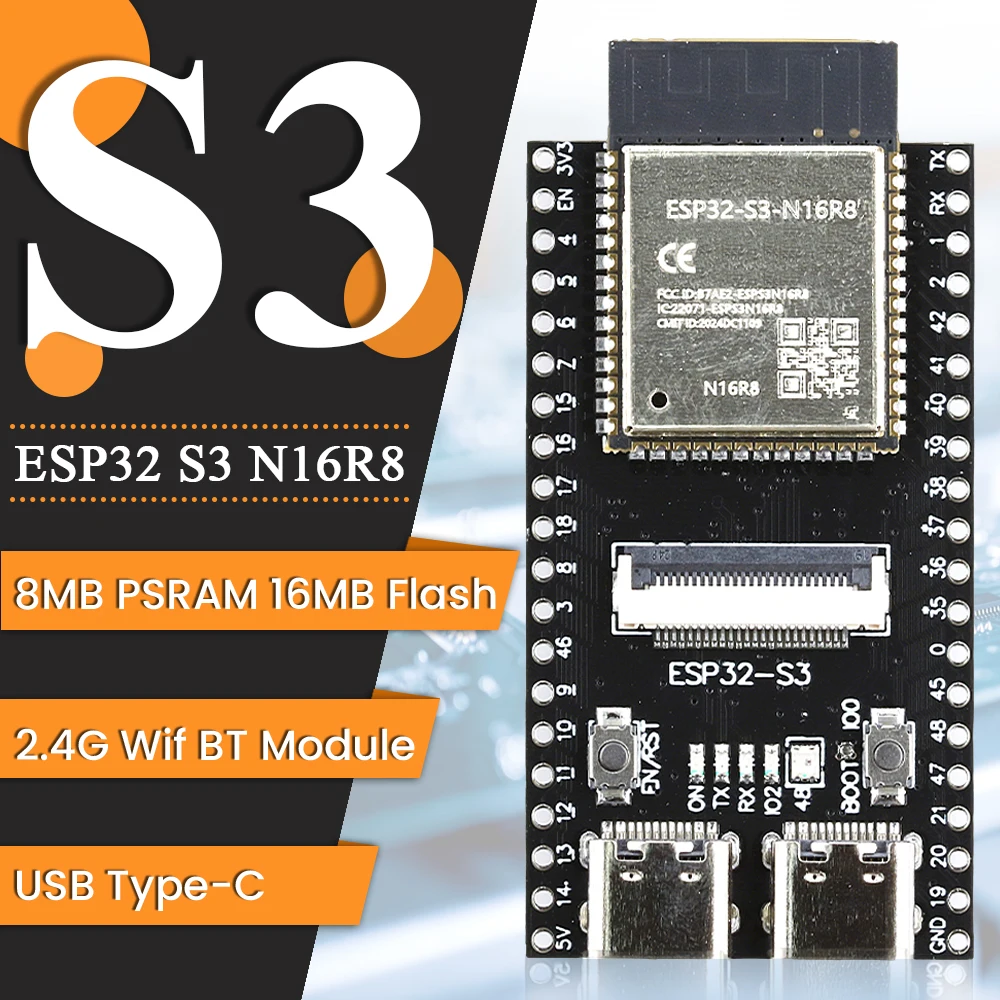 ESP32 S3 N16R8 CAM Development Board 2.4G Wifi BT Camera Module dla OV2640 OV5640 8MB PSRAM 16MB FLASH…