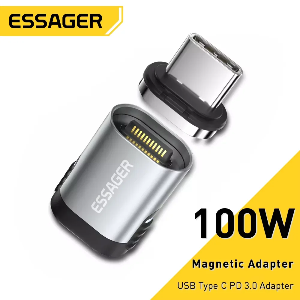 Essager 100W Adapter magnetyczny 24Pins USB Type C PD 3.0 Kabel szybkiego ładowania Konwerter do Ipad Pro… Essager 100W Adapter magnetyczny 24Pins USB Type C PD 3.0 Kabel szybkiego ładowania Konwerter do Ipad Pro…