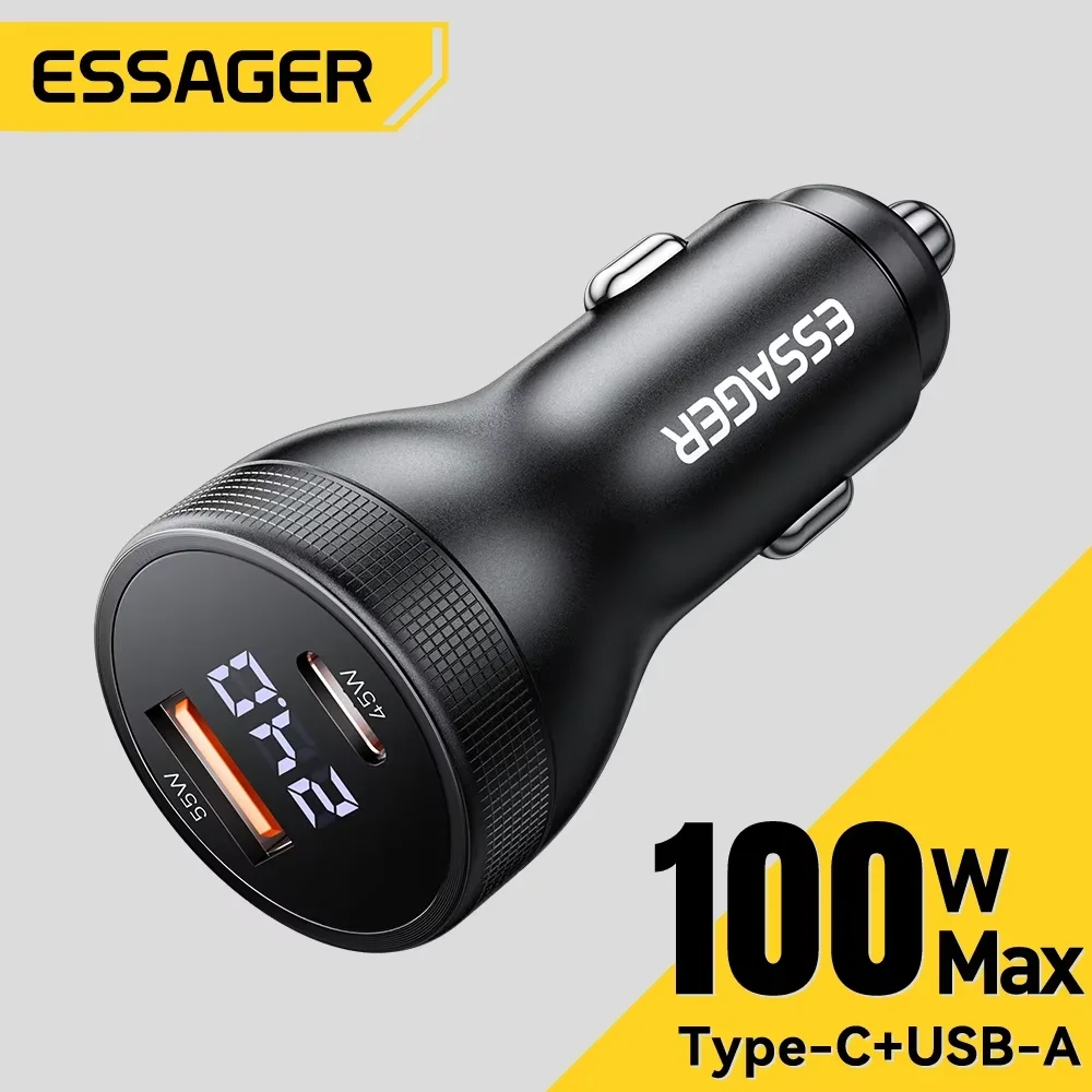 Essager 100W Ładowarka samochodowa USB C Quick Charge PD 45W do iPhone 15 pro 14 Xiaomi Poco Samsung Galaxy… Essager 100W Ładowarka samochodowa USB C Quick Charge PD 45W do iPhone 15 pro 14 Xiaomi Poco Samsung Galaxy…
