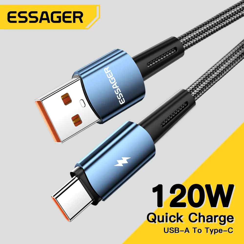 Essager 120W Kabel USB typu C do Xiaomi 12Pro 6A do Redmi K50 Note 11Pro Black Shark 5Pro Kabel USB do… Essager 120W Kabel USB typu C do Xiaomi 12Pro 6A do Redmi K50 Note 11Pro Black Shark 5Pro Kabel USB do…