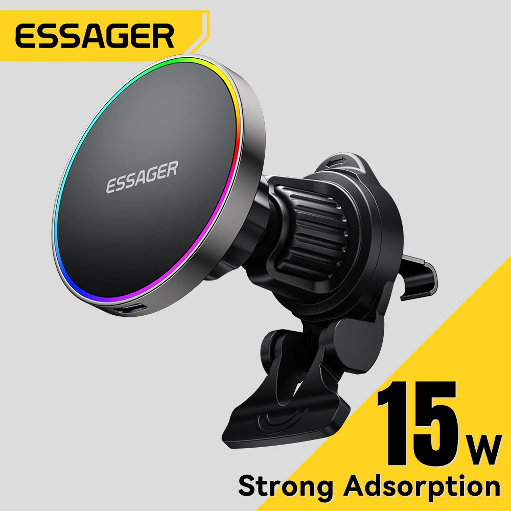Essager 15W Ładowarka samochodowa Uchwyt regulowany 360 stopni Szybkie ładowanie Magnetyczny uchwyt… Essager 15W Ładowarka samochodowa Uchwyt regulowany 360 stopni Szybkie ładowanie Magnetyczny uchwyt…