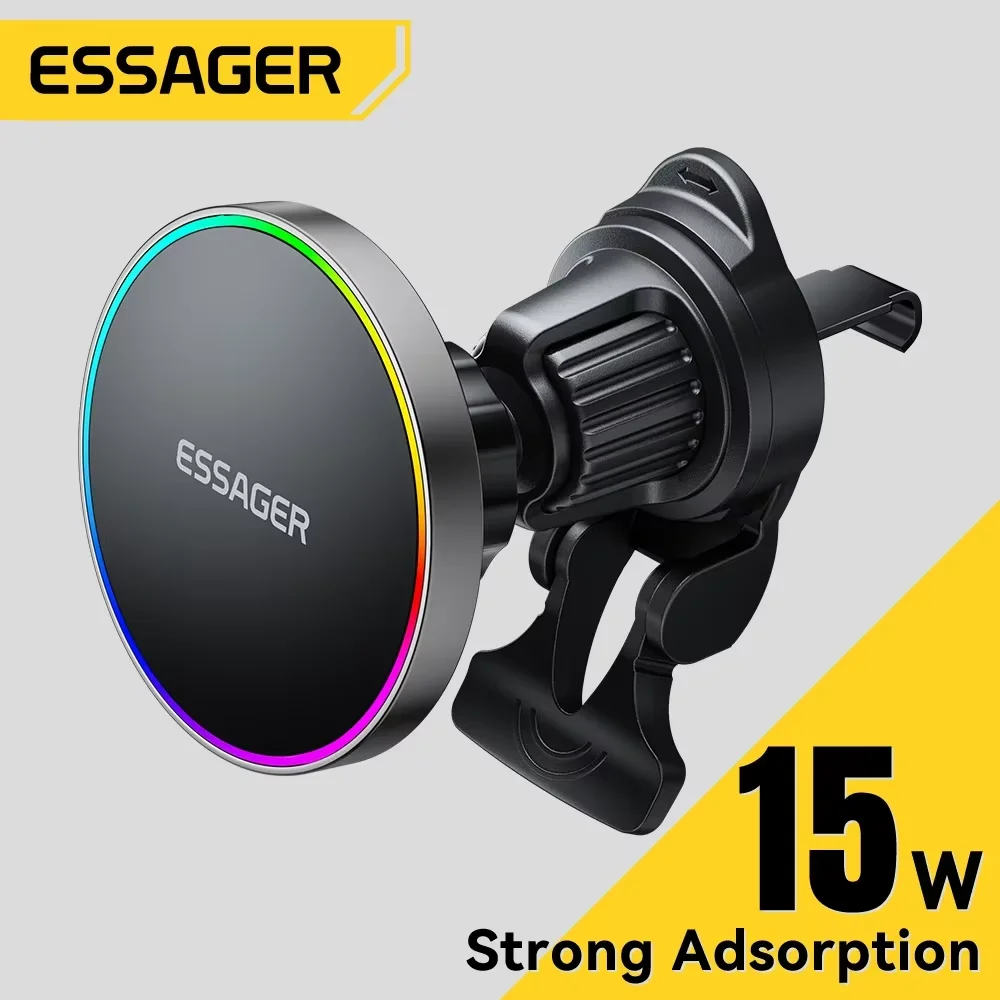 Essager 15W Magnetyczny uchwyt samochodowy na telefon Bezprzewodowa ładowarka Stojak na iPhone 16 15 14 13 Pro… Essager 15W Magnetyczny uchwyt samochodowy na telefon Bezprzewodowa ładowarka Stojak na iPhone 16 15 14 13 Pro…