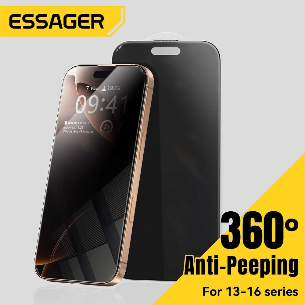 Essager 2 szt. Ultracienka osłona ekranu zapobiegająca podglądaniu dla iPhone 16 15 14 13 Pro Max Plus 360 °… Essager 2 szt. Ultracienka osłona ekranu zapobiegająca podglądaniu dla iPhone 16 15 14 13 Pro Max Plus 360 °…