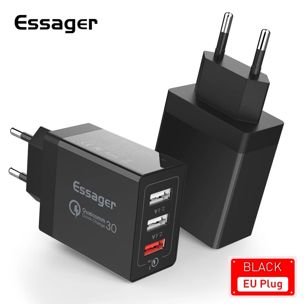 Essager 3-portowa ładowarka USB Quick Charge 3.0 30W Przenośna ładowarka ścienna Szybkie ładowanie do Samsung… Essager 3-portowa ładowarka USB Quick Charge 3.0 30W Przenośna ładowarka ścienna Szybkie ładowanie do Samsung…