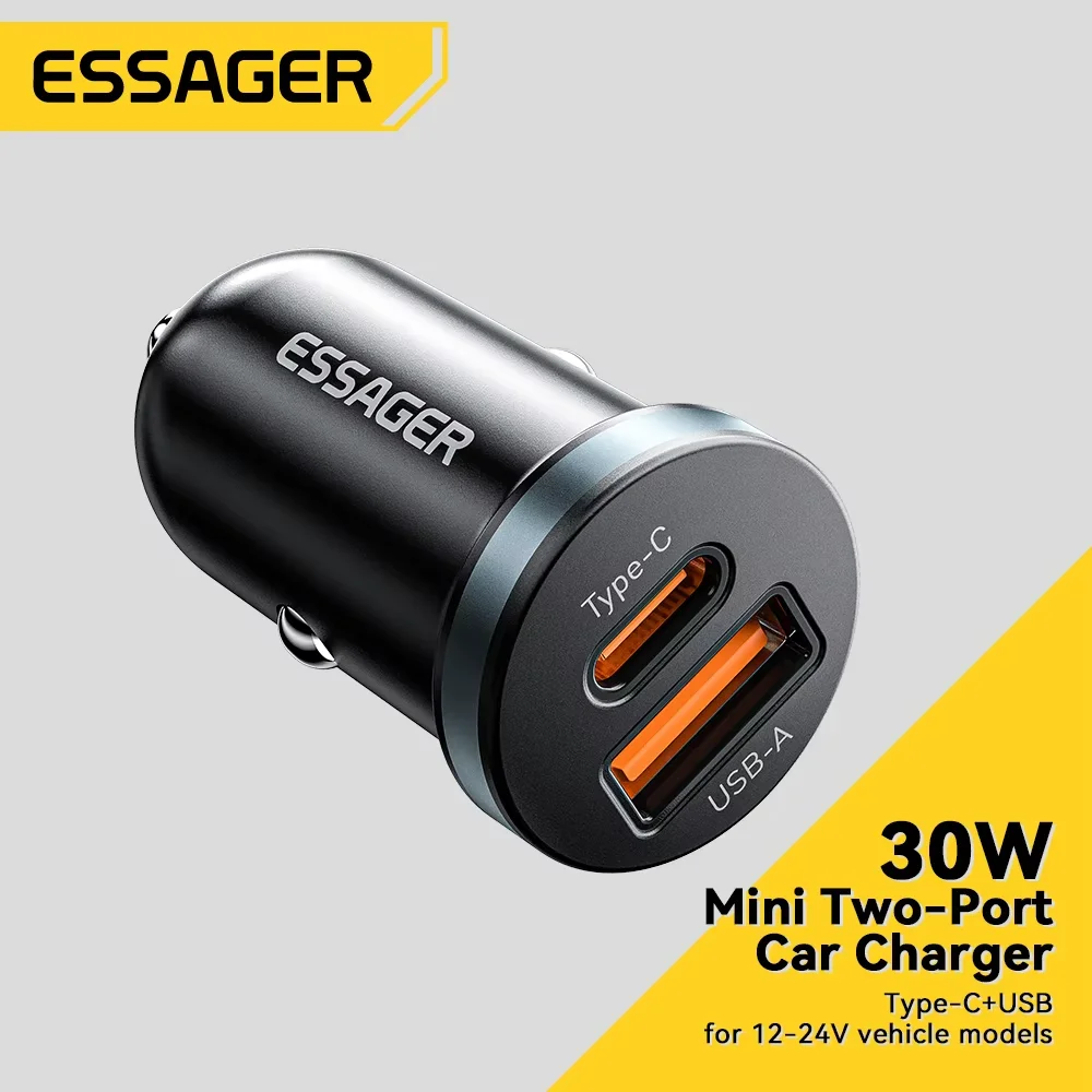 Essager 30W USB Car Charger Quick Charge 4.0 3.0 FCP SCP USB PD For Xiaomi iPhone 12 13 14 Pro Fast Charging… Essager 30W USB Car Charger Quick Charge 4.0 3.0 FCP SCP USB PD For Xiaomi iPhone 12 13 14 Pro Fast Charging…