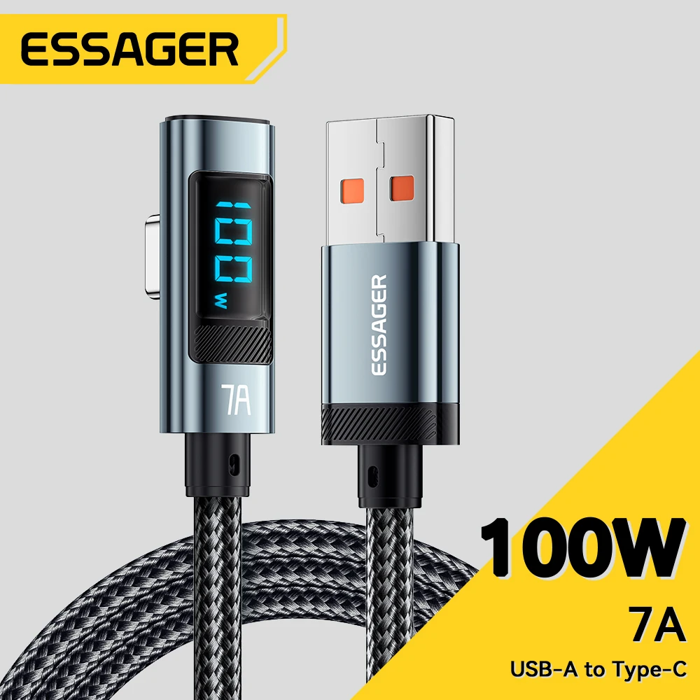 Essager 7A 100W Kabel USB C Szybkie ładowanie Cyfrowy wyświetlacz Kolanko typu C Kabel do Huawei Mate60 Pro… Essager 7A 100W Kabel USB C Szybkie ładowanie Cyfrowy wyświetlacz Kolanko typu C Kabel do Huawei Mate60 Pro…