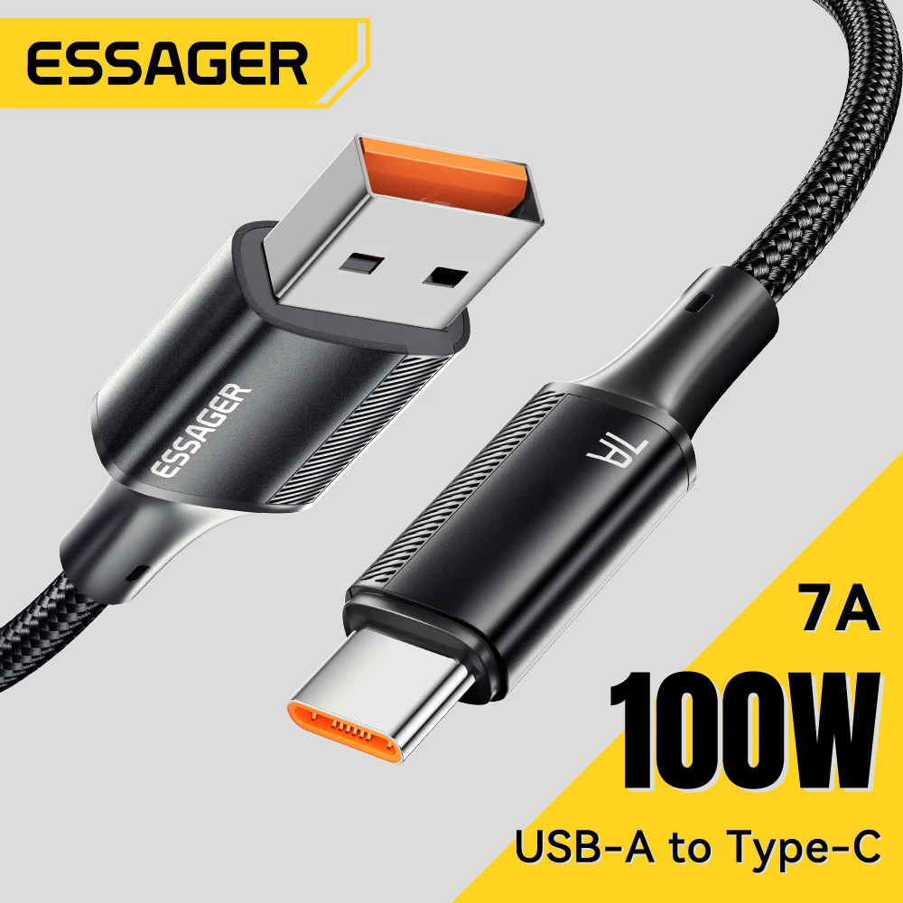 Essager 7A Kabel USB typu C do Realme Huawei P40 Pro 100W Szybkie ładowanie Przewód USB-C Ładowarka Przewód do…