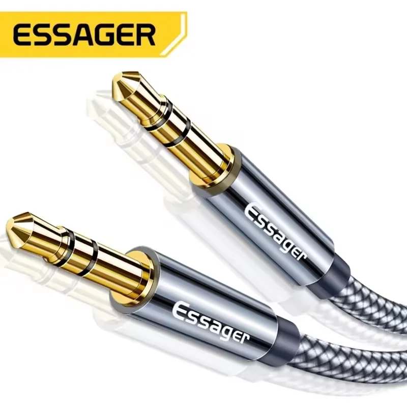 Essager Aux Cable Speaker Wire 3.5mm Jack Audio Cable For Car Headphone Adapter Male Jack to Jack 3.5 mm Cord… Essager Aux Cable Speaker Wire 3.5mm Jack Audio Cable For Car Headphone Adapter Male Jack to Jack 3.5 mm Cord…