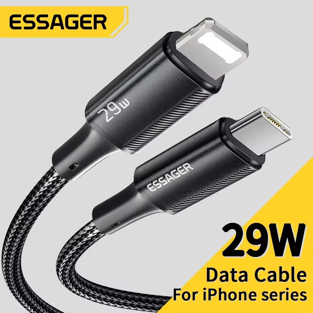 Essager Kabel USB C do iPhone 14 13 12 11 Pro Max Xs 8 Plus iPad Macbook Wire 29W PD Szybkie ładowanie typu C… Essager Kabel USB C do iPhone 14 13 12 11 Pro Max Xs 8 Plus iPad Macbook Wire 29W PD Szybkie ładowanie typu C…
