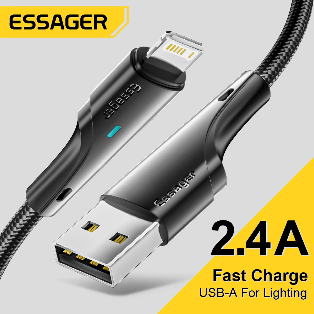Essager Kabel USB do iPhone’a 11 12 13 Pro Max Mini X XR XS SE 8 7 6 Plus 6s 2.4A Szybkie ładowanie Przewód do… Essager Kabel USB do iPhone’a 11 12 13 Pro Max Mini X XR XS SE 8 7 6 Plus 6s 2.4A Szybkie ładowanie Przewód do…
