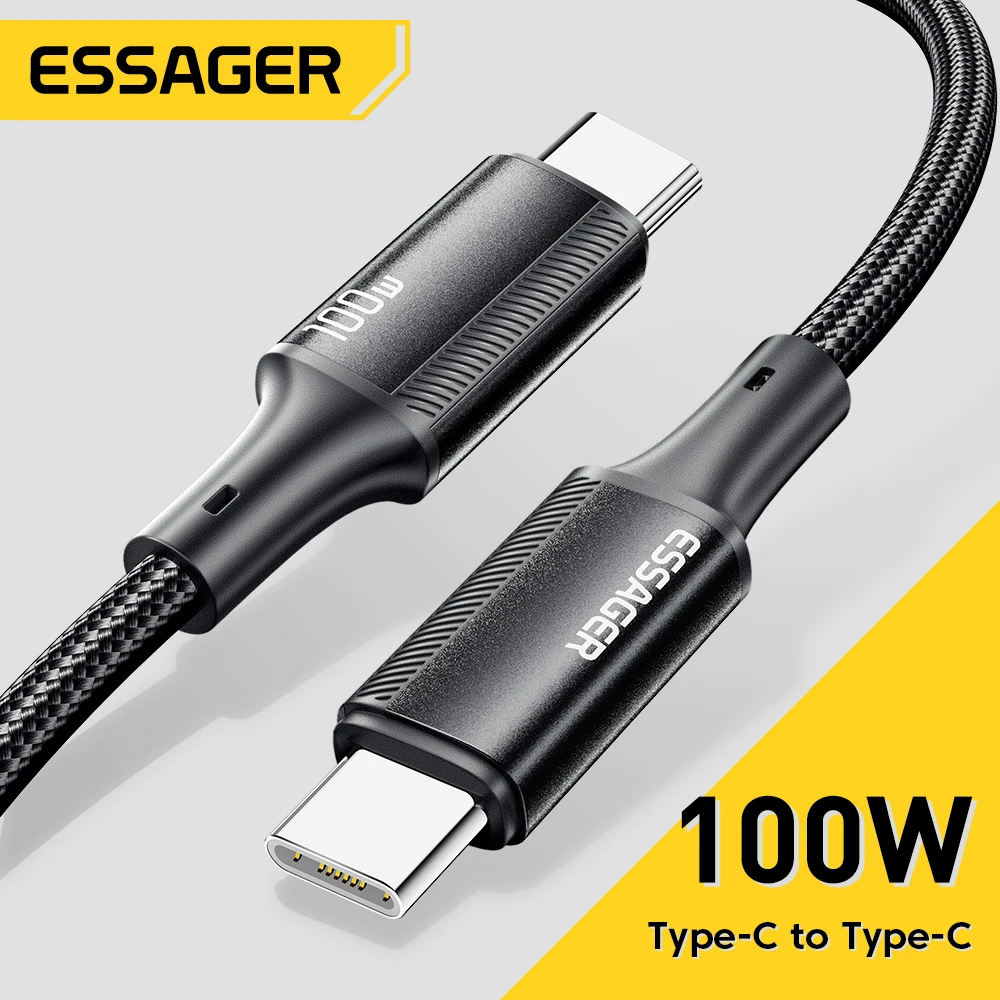 Essager PD 100W Kabel USB typu C do C 5A do szybkiego ładowania telefonu komórkowego do MacBook iPad Oneplus… Essager PD 100W Kabel USB typu C do C 5A do szybkiego ładowania telefonu komórkowego do MacBook iPad Oneplus…