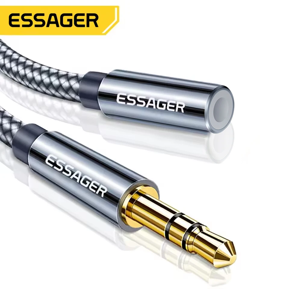 Essager przedłużacz słuchawek Jack 3.5mm kabel audio Aux 3.5mm żeński rozdzielacz przedłużacz głośnika do… Essager przedłużacz słuchawek Jack 3.5mm kabel audio Aux 3.5mm żeński rozdzielacz przedłużacz głośnika do…