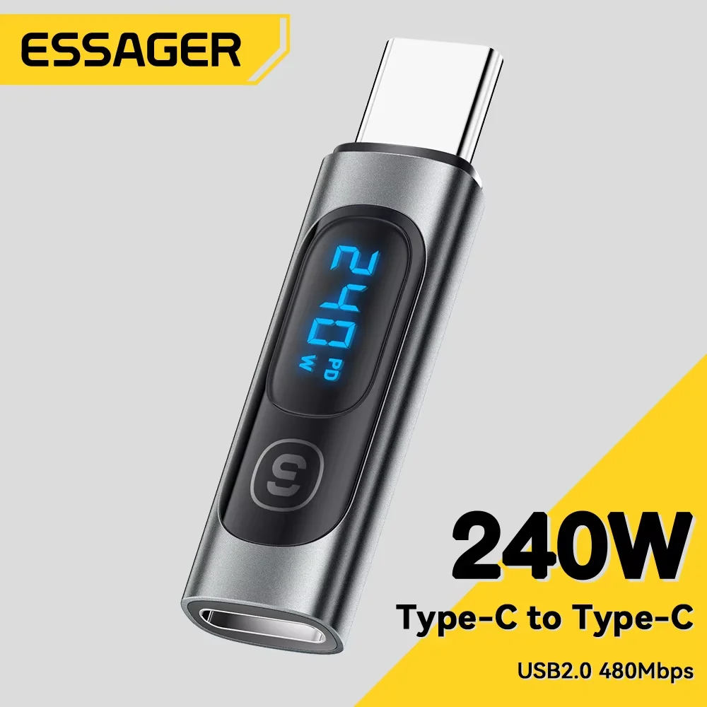Essager USB C 3.0 OTG Adapter Type C To USB Type C PD 240W Digital Display Data Adapter 100W For Macbook Pro… Essager USB C 3.0 OTG Adapter Type C To USB Type C PD 240W Digital Display Data Adapter 100W For Macbook Pro…